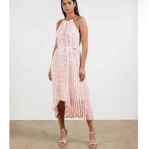 TED BAKER Sasski Pleated Maxi Dress in pink size 2